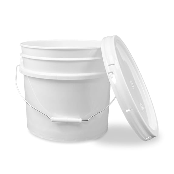 ePackageSupply 3.5 Gallon Bucket with Lid - Food Grade Bucket with Airtight Gasketed Tear Strip Lid, 90 Mil Heavy Duty HDPE Plastic, BPA Free, for Bulk Food Storage, Made in USA - White, 1 Packs