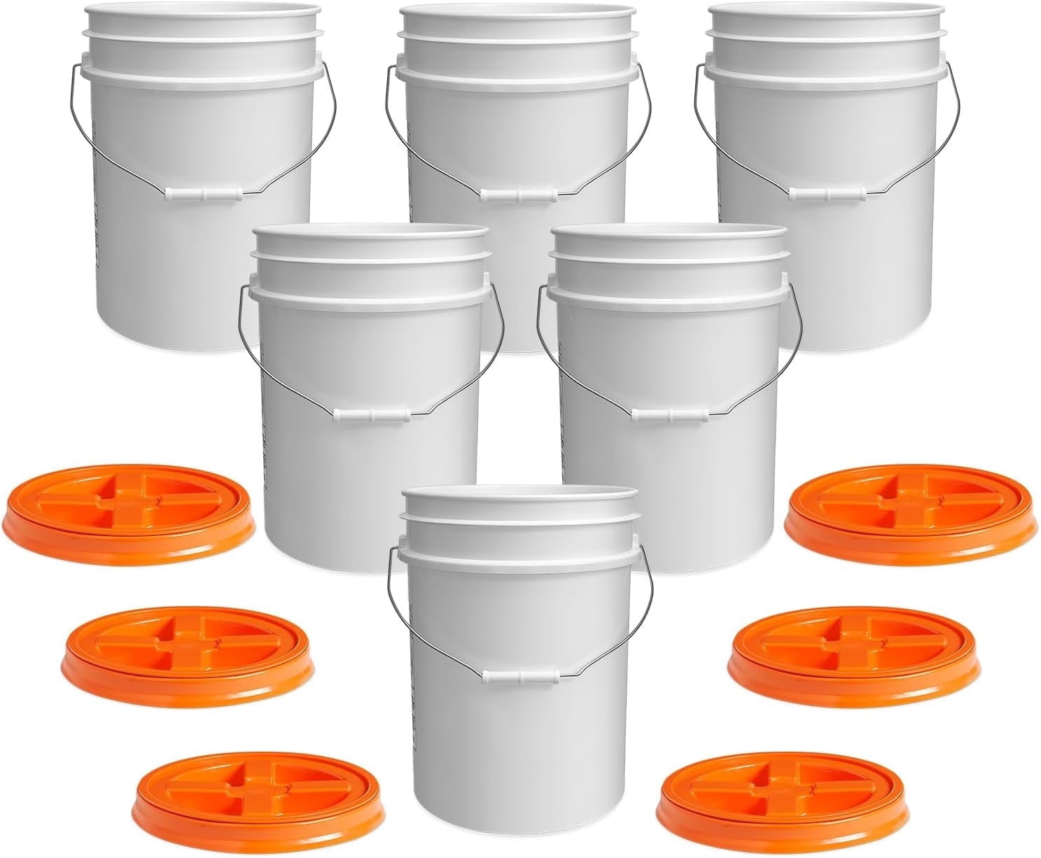 ePackageSupply 5-Gal White Bucket w/ Orange Gamma Seal Airtight Lid ...