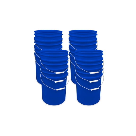 ePackageSupply 5 Gallon Bucket - Food Grade Bucket, Metal Handle Grip, BPA-Free, Heavy-Duty 90 Mil HDPE Plastic Pail, Stackable Utility Container, Made in USA, Lid Not Included, Blue, 12 Packs