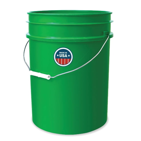 ePackageSupply 5 Gallon Bucket - Food Grade Bucket, Metal Handle Grip, BPA-Free, Heavy-Duty 90 Mil HDPE Plastic Pail, Stackable Utility Container, Made in USA, Lid Not Included, Green, 1 Pack