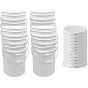 ePackageSupply 5 Gallon Bucket - Food Grade Bucket with Airtight Gasketed Tear Strip Lid, BPA-Free, Heavy-Duty 90 Mil HDPE Plastic Pail, Bulk Storage, Durable Container, Made in USA - White, 12 Packs