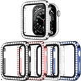thumbnail image 1 of ePacks 5-Pack Compatible with Apple Watch Series 3 2 1 38mm Hard PC Case with Built-in Tempered Glass Screen Protector Scratch-Resistant, Anti-Shatter, Ultra-Thin, Bling Crystals, Precise Cutting, 1 of 5