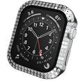 thumbnail image 1 of ePacks for Apple Watch Case 42mm Series 3/2/1 with Tempered Glass Screen Protector, Double Bling Case Crystal Diamonds Rhinestone Bumper Overall Hard PC Protective Cover for iWatch 42mm, Silver, 1 of 3