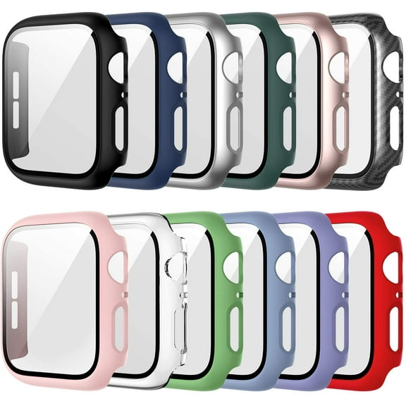ePacks Compatible with Apple Watch Screen Protector 38mm Series 3 2 iWatch Case, 12 Pack Full Protective Ultra-Thin Hard PC Bumper Scratch Resistant HD Protective Face Cover, Multi Colors, 38mm