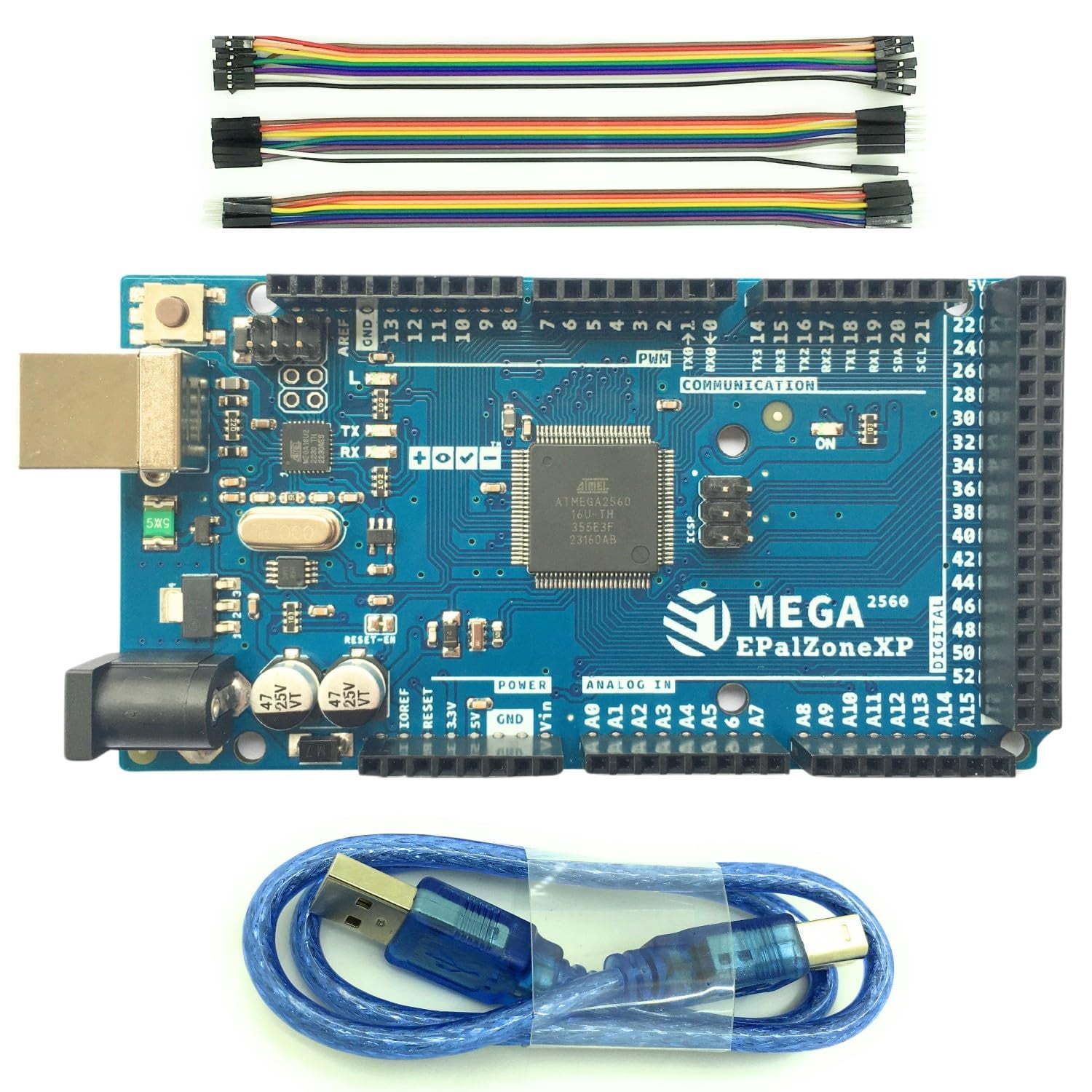 ePalZoneXP MEGA 2560 R3 RRF12 ATMEGA2560 + USB Cable + 30pcs 20cm ...