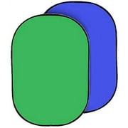 ePhotoInc 5 x 7 Photo Collapsible CHROMAKEY Green Blue Background 2 in 1 Backdrop Panel T57BG