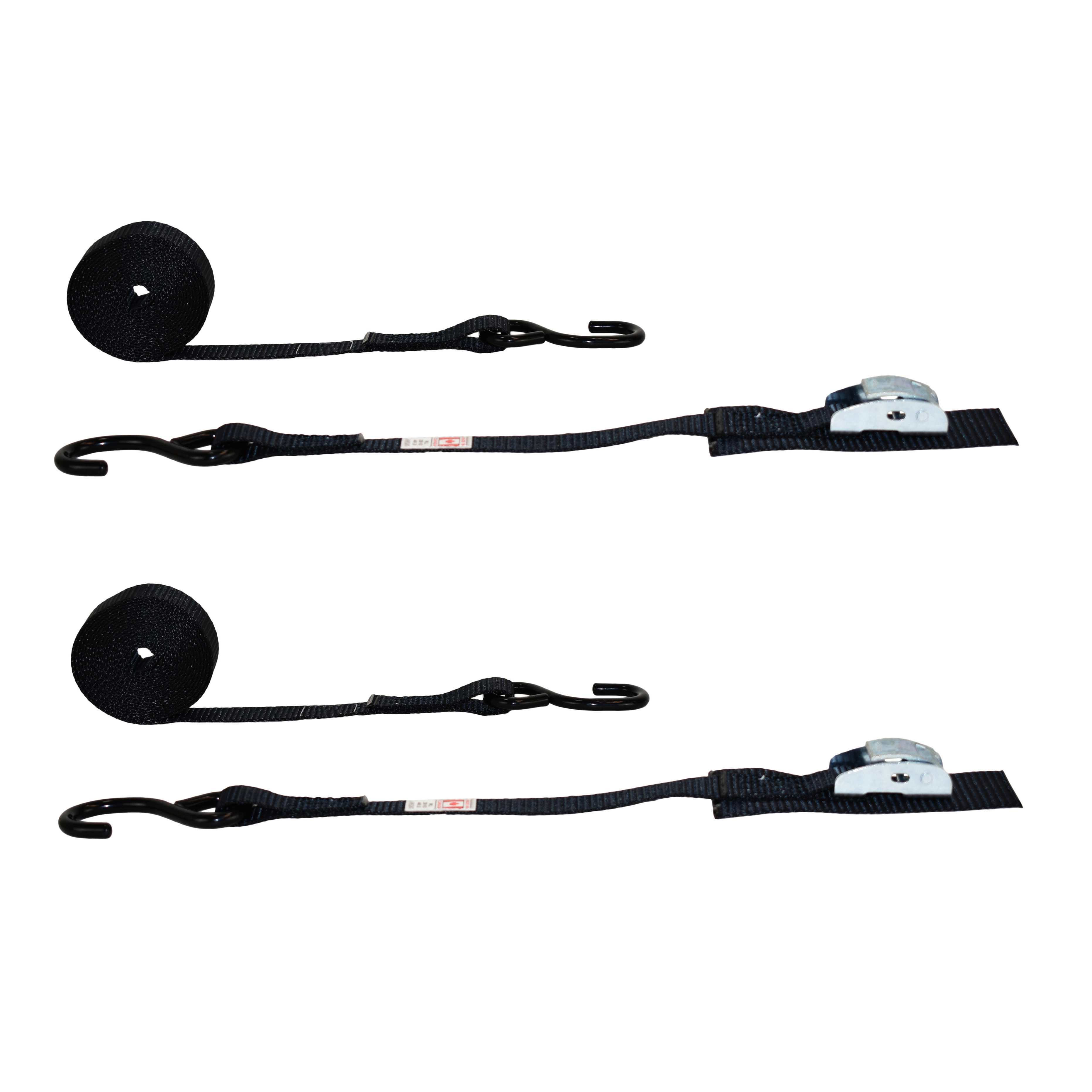 eRatchet 1" TieDown Cam Buckle Straps w/ Vinyl Coated SHooks & Wear