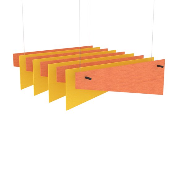 eSCAPE Series 5' L Alternating Angles Acoustical Ceiling Baffles