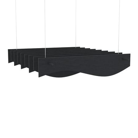 eSCAPE Series 5' L Alternating Wave Acoustical Ceiling Baffles 9pc