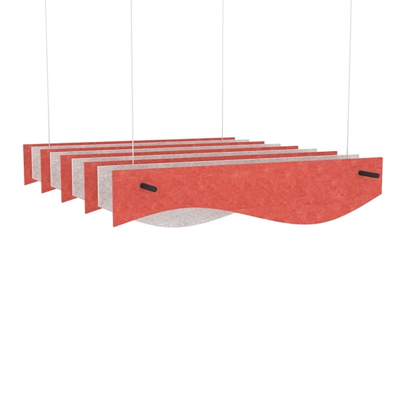 eSCAPE Series 5' L Alternating Wave Acoustical Ceiling Baffles 9pc