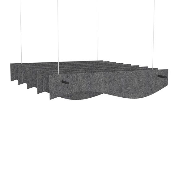 eSCAPE  Series 5' L Alternating Wave Acoustical Ceiling Baffles 9pc