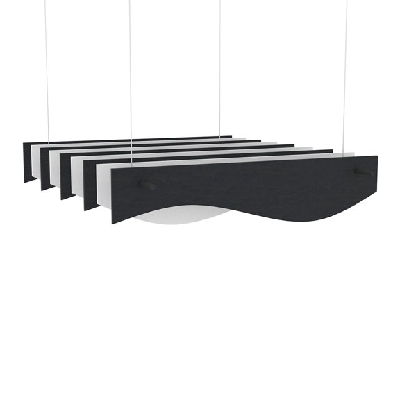 eSCAPE Series 5' L Alternating Wave Acoustical Ceiling Baffles 9pc
