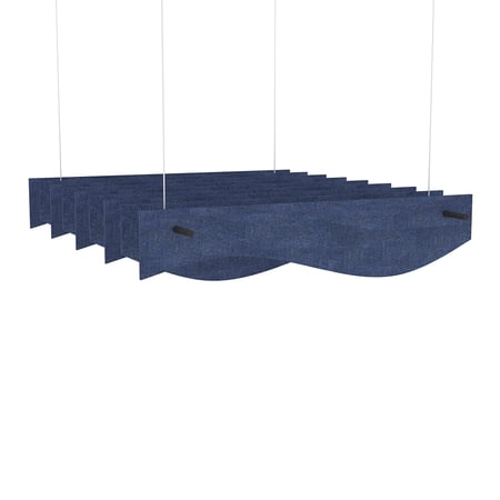 eSCAPE Series 5' L Alternating Wave Acoustical Ceiling Baffles 9pc