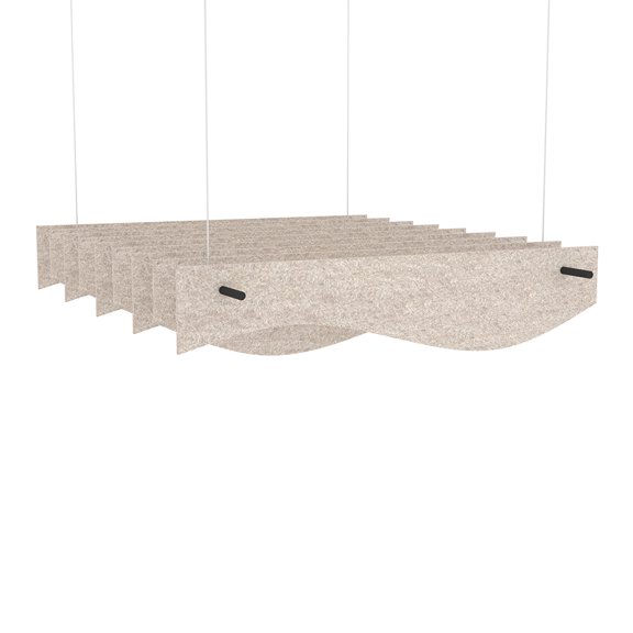 eSCAPE Series 5' L Alternating Wave Acoustical Ceiling Baffles 9pc