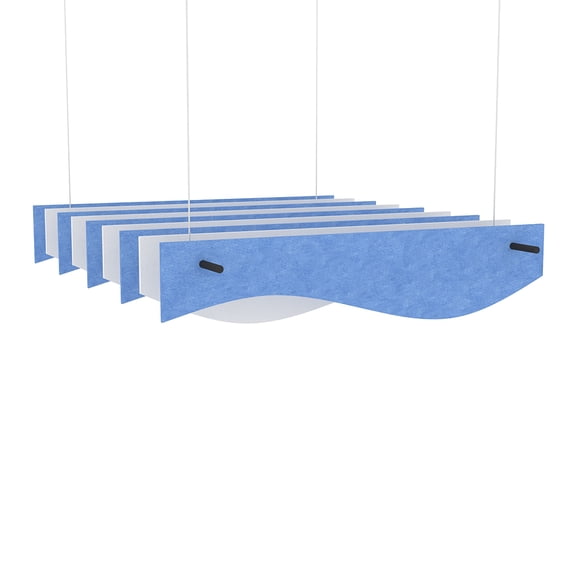 eSCAPE Series 5' L Alternating Wave Acoustical Ceiling Baffles 9pc
