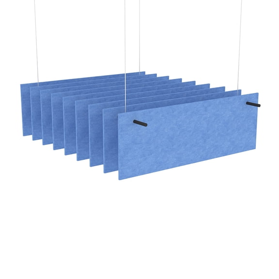 eSCAPE Series 5' L Rectangular Acoustical Ceiling Baffles Set Of 9
