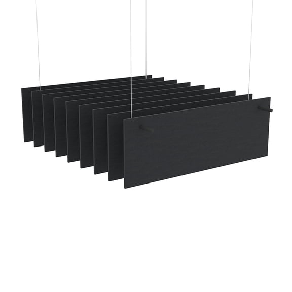 eSCAPE Series 5' L Rectangular Acoustical Ceiling Baffles Set Of 9