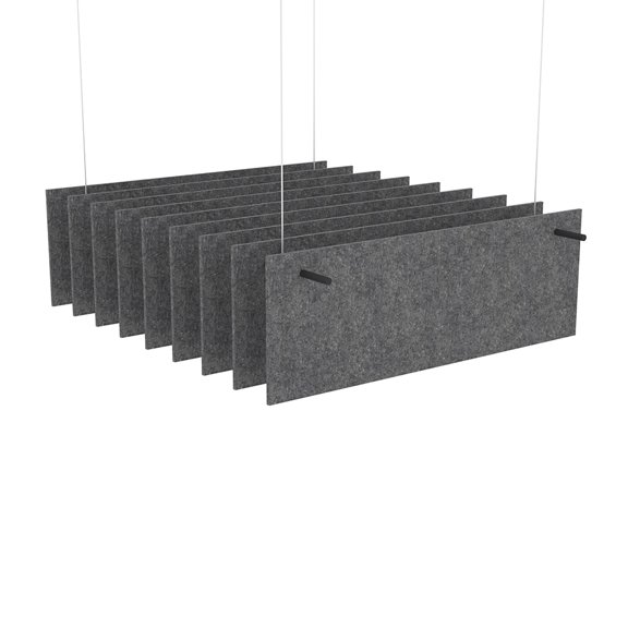 eSCAPE  Series 5' L Rectangular Acoustical Ceiling Baffles Set Of 9
