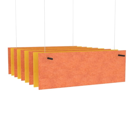 eSCAPE Series 5' L Rectangular Acoustical Ceiling Baffles Set Of 9