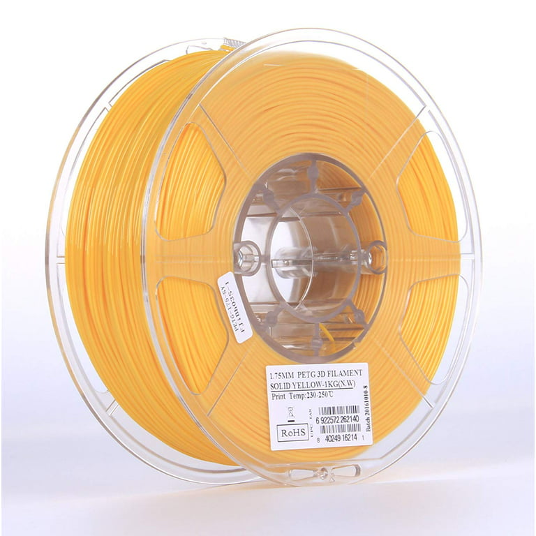 eSUN 3D 1.75mm PETG yellow Filament 1kg (2.2lb), PETG 3D Printer Filament,  1.75mm Solid Opaque yellow 