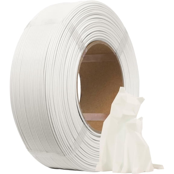 eSUN PLA+ Refilament 1.75mm, 3D Printer Refill PLA Plus, Dimensional Accuracy +/- 0.03mm, 1KG Spoolless Printing Filament for Printers, White