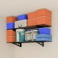 thumbnail image 1 of eShelf 2-Pack Heavy Duty Wall shelves Metal Shelves Steel Garage Shelving Storage Rack 12" x48" (1x4 ft) Black, 1 of 9