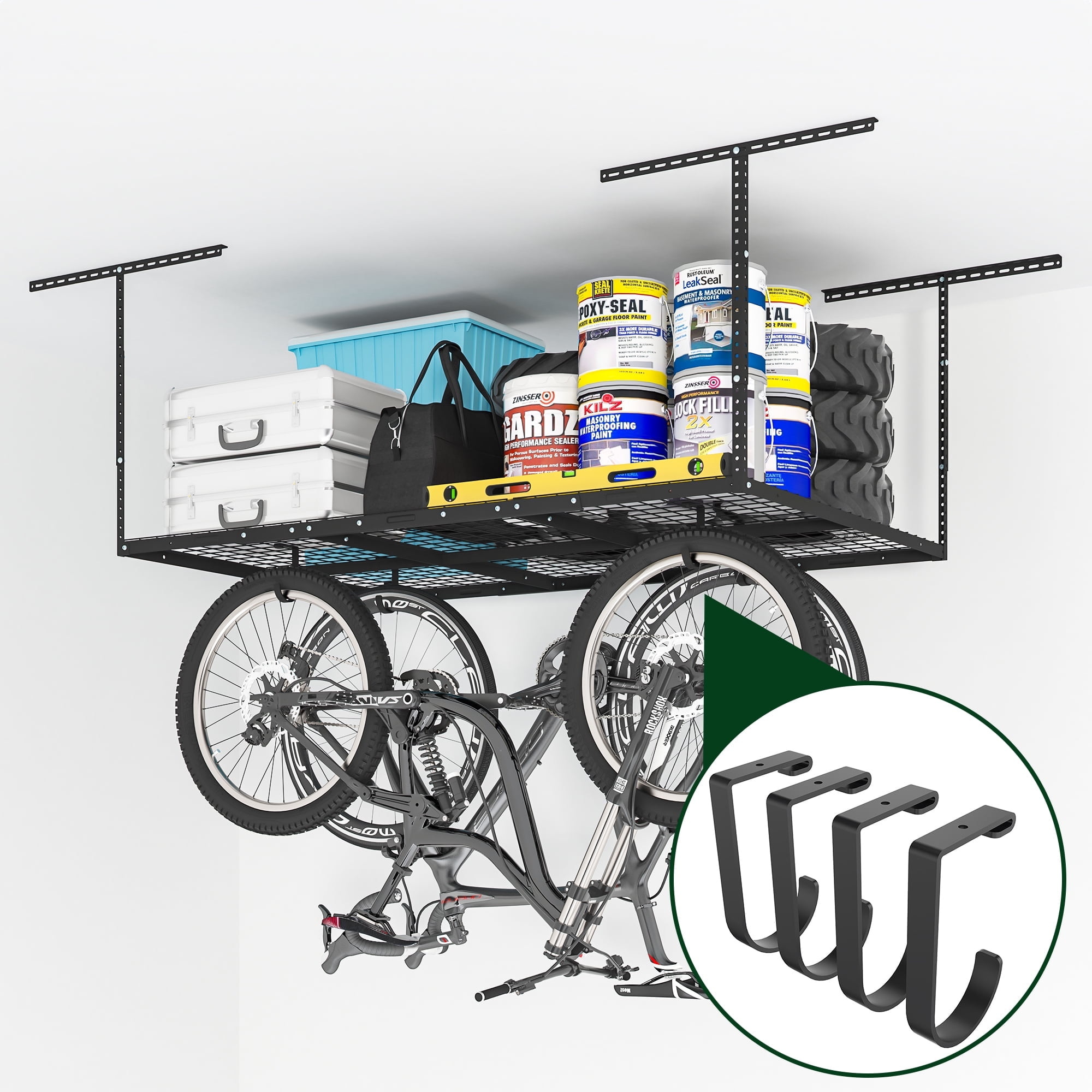 eShelf Set of 4 Flat Hooks for Garage Racks and Wall Storage Shelves ...