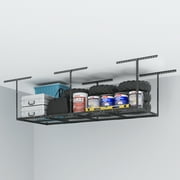 eShelf Stability Heavy Duty Overhead Adjustable Ceiling Storage Rack Garage Storage 3x8 ft - Black