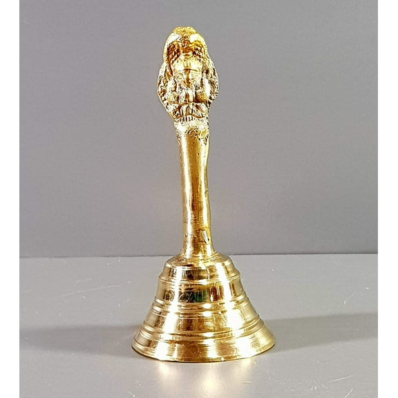 eSplanade - 4.25" Premium Brass Pooja Puja Bell Ghanti, for Poojan Purpose, Spiritual Gift Item, Made of Solid Brass | Pooja Praying Idol | Home Decor | Brass Decor