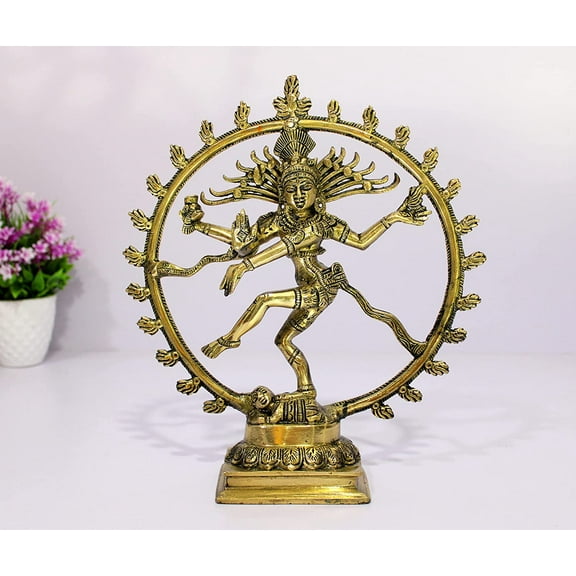 eSplanade Brass Natraj Murti Statue Idol Sculpture Shiva - Nataraja The Lord of Dance Natrajan - 12" Inches - Big Size