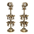 thumbnail image 1 of eSplanade Brass Peacock Oil Lamp - Set of 2 - 17" Inches | Brass Diya | Brass Deepam | Brass Lamps | Kuthu Vilakku, 1 of 2