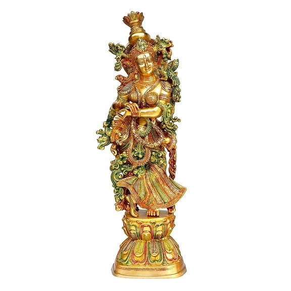 eSplanade - Brass Radha - Very Big Size - Brass Radha Murti Idol Statue Sculpture (29" Very Big Radha)