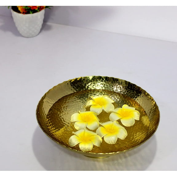 eSplanade - Ethnic Decorative Metal Urli Traditional Bowl Showpiece | Home Decor | Vastu for Home - 9.5" Inches Dia. - Small