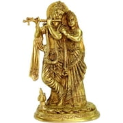 eSplanade - Radha Krishna Radhe Krishan Murti Idol Statue Sculpture | Pooja Idols - Home Decor | Brass - 12 Inches