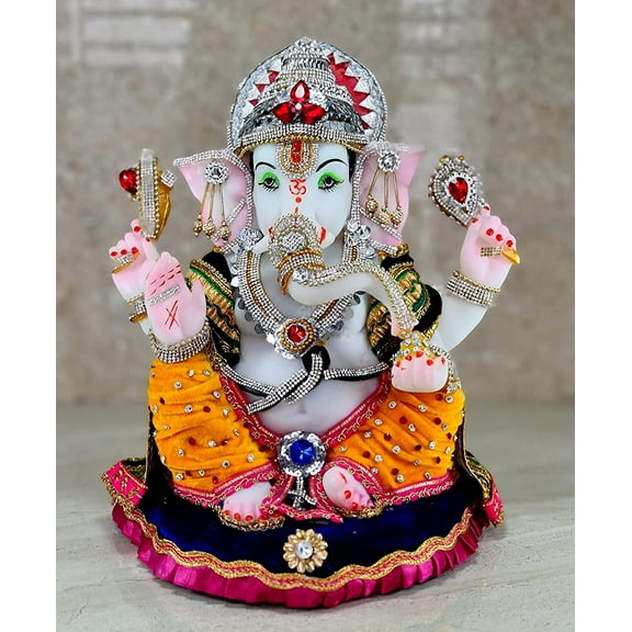 eSplanade Resin Ganesh Ganesha Ganpati Murti Idol Statue Sculpture | Pooja Idols | Home Decor - 13.25" Inches - Big Size