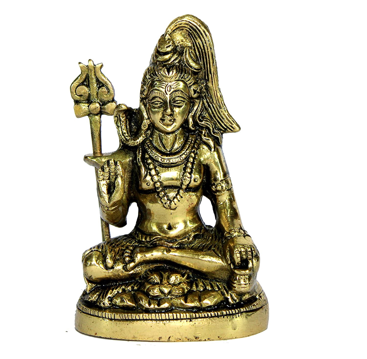 eSplanade Shiva Shiv Adiyogi Natraj Murti Idol Statue Sculpture | Pooja Idols - Home Decor | Brass - 5" Inches