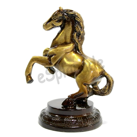 eSplanade Standing Horse Uplifted Legs Horse Rearing Horse Showpiece Figurine - Centre Table Piece | Decorative Items - Home Decor | Brass - 4.5" Inches