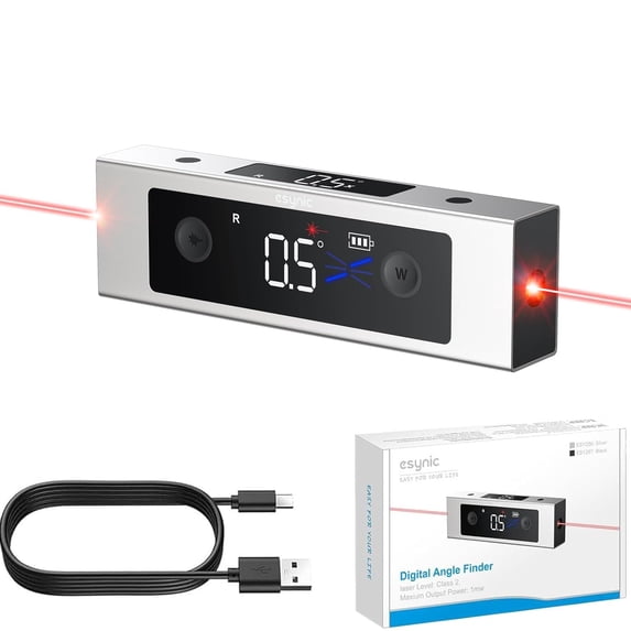 eSynic Dual-Axis Laser Digital Angle Gauge, IP54 Waterproof ...