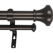 eTeckram 1" Double Curtain Rod with Trumpet Finials - 84''to 120'',Oil-Rubbed Bronze