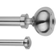 thumbnail image 1 of eTeckram 1" Double Curtain Rod with Urm Finials - 48" to 84", Sand Nickel, 1 of 5