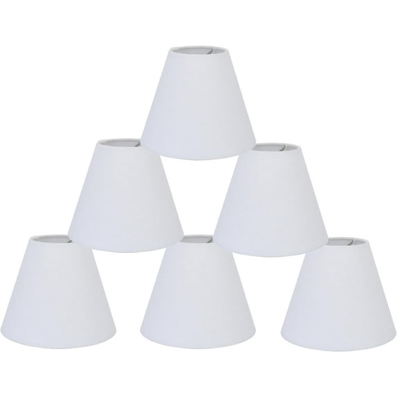 eTeckram 3x6x5 Beige white 100% Cotton Chandelier Lamp Shades, Set of 6