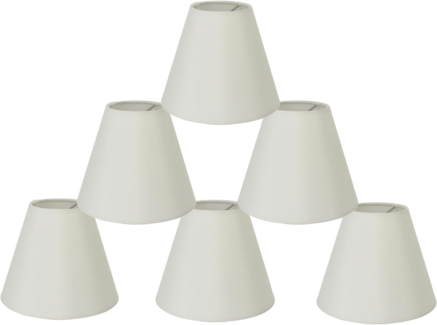 Lamp Shades – Set Of 6 Clip-On Chandelier Shades, Modern Melang Gray, 3.5”x5.2”x5.5”, For E14 Bulbs, Table & Floor Lamps