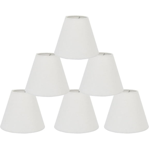 eTeckram 3x6x5 Natual Chandelier Lamp Shades, Set of 6