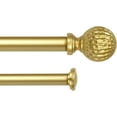 thumbnail image 1 of eTeckram 5/8" Double Curtain Rod with Balle Finials,Gold,28‘’-48‘’, 1 of 6