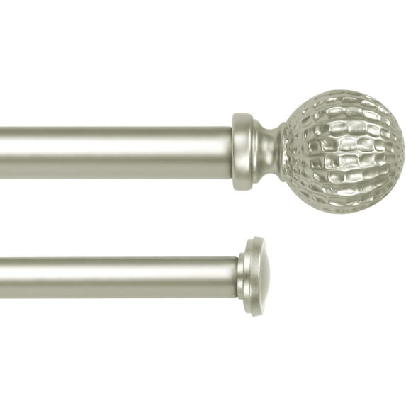 eTeckram 5/8" Double Curtain Rod with Balle Finials,Pewter,84‘’-120‘’