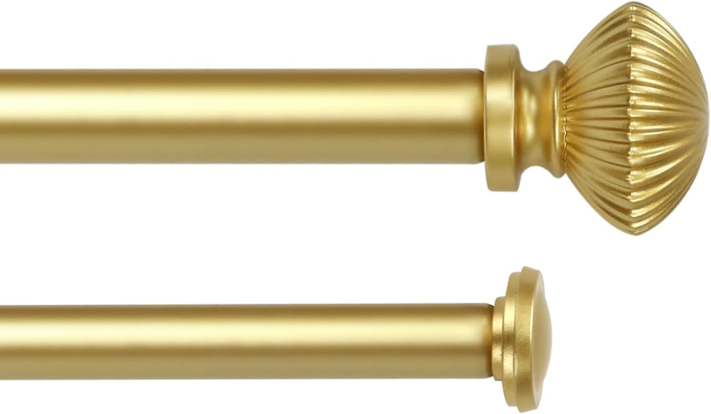 eTeckram 5/8" Double Curtain Rod with Bateau Finials,Gold,84‘’-120‘’