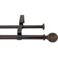 thumbnail image 1 of eTeckram 5/8" Double Curtain Rod with Boule Finials,Bronze Gold,28‘’-48‘’, 1 of 6