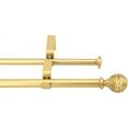 thumbnail image 1 of eTeckram 5/8" Double Curtain Rod with Boule Finials,Gold,28‘’-48‘’, 1 of 6