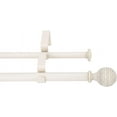 thumbnail image 1 of eTeckram 5/8" Double Curtain Rod with Boule Finials,Weathered White,84‘’-120‘’, 1 of 6