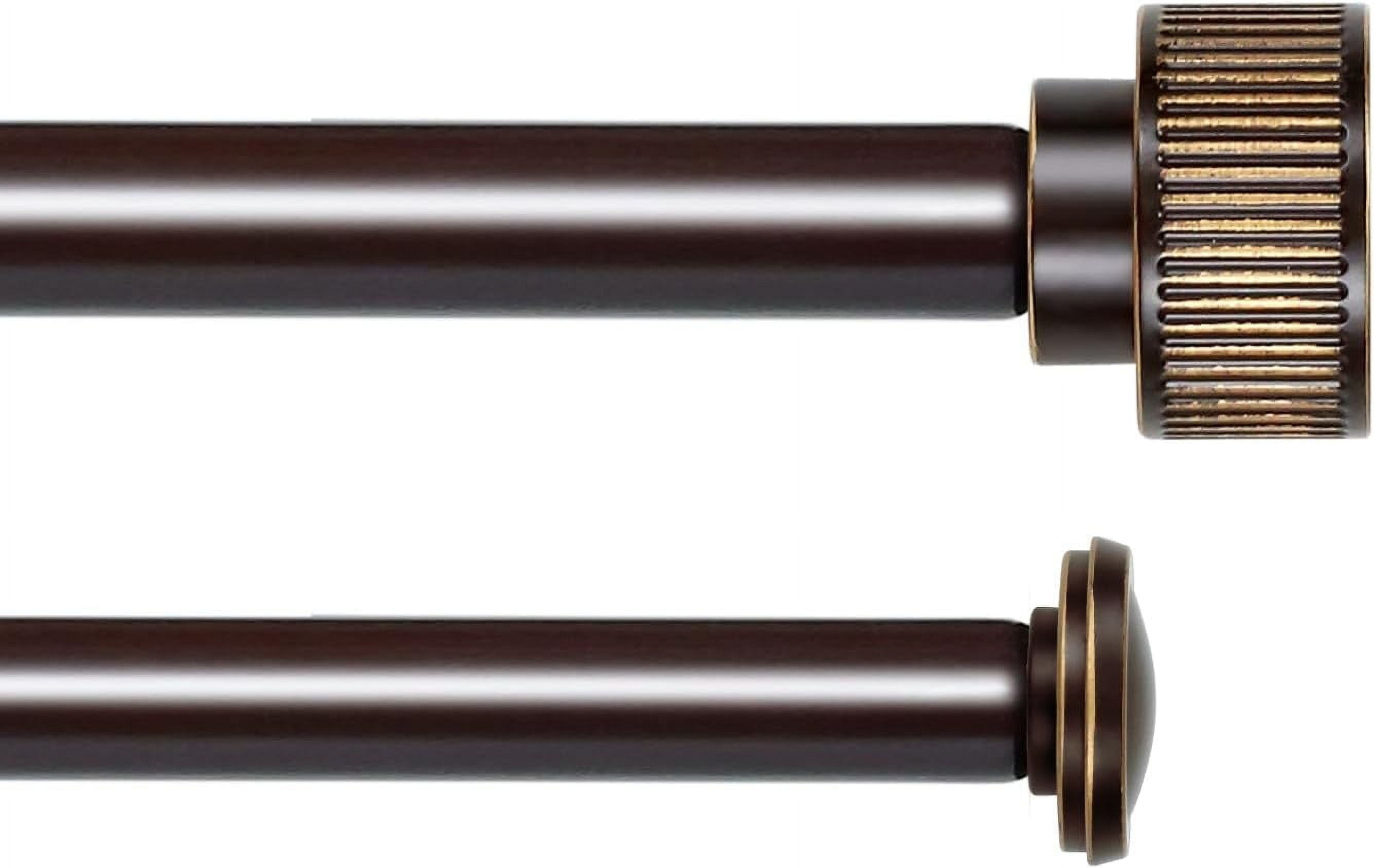 eTeckram 5/8" Double Curtain Rod with Bouton Finials,Bronze Gold,48‘’-84‘’